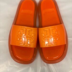 Tory Burch Orange Slide Sandals